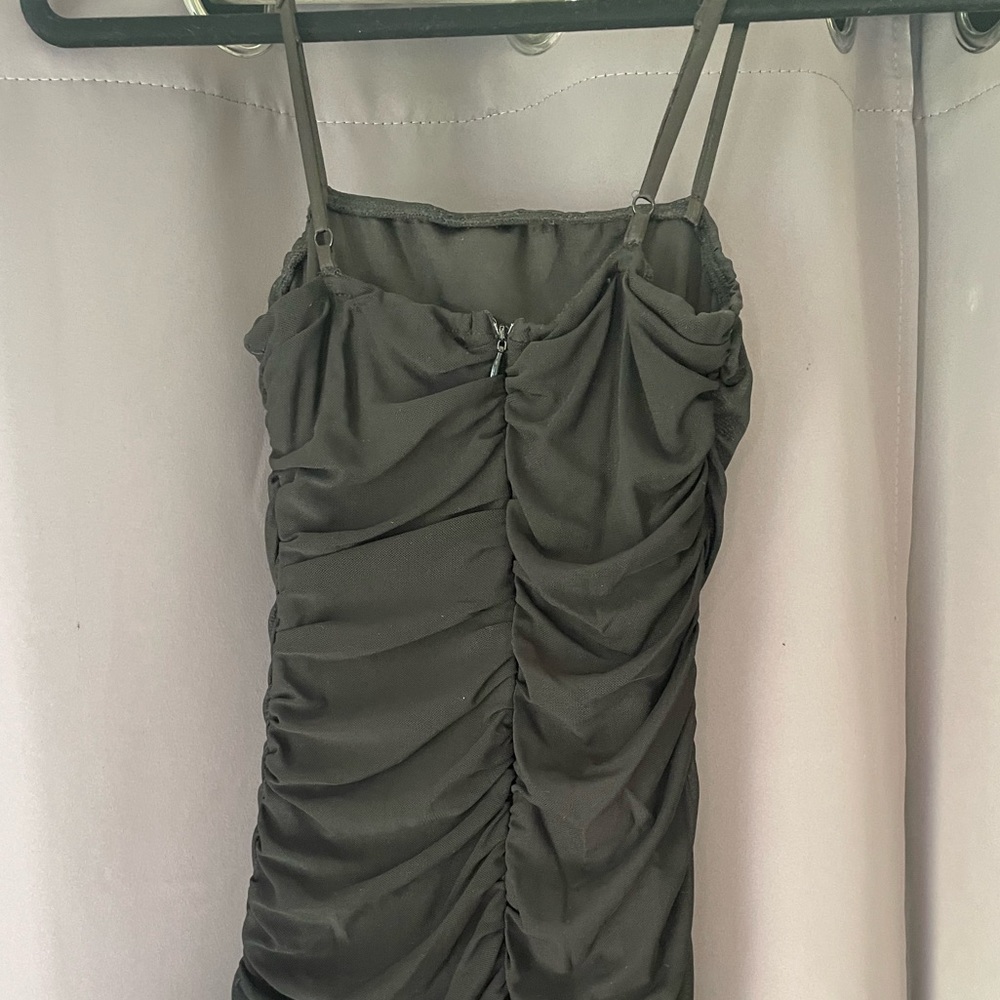 Black Rouched Midi Dress - Picture 4 of 4